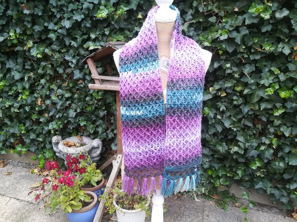 Verbazingwekkend Mooie brede sjaal en een smalle sjaal in de maak | Haakwerkje TF-89